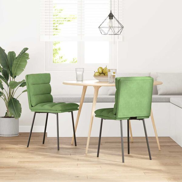 vidaXL Eetkamerstoelen 2 st fluweel lichtgroen