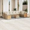 vidaXL 11-delige Tuinset met kussens poly rattan beige