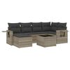 vidaXL 7-delige Loungeset met kussens poly rattan lichtgrijs