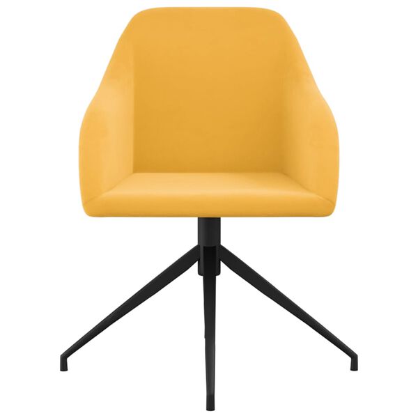 vidaXL Eetkamerstoelen 6 st fluweel mosterdgeel