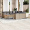 vidaXL 11-delige Loungeset met kussens poly rattan gemengd beige