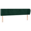vidaXL Hoofdbord met randen 183x23x78/88 cm fluweel donkergroen