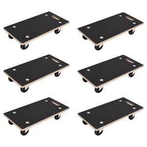 vidaXL Transportkar 6 st Grijs Multiplex