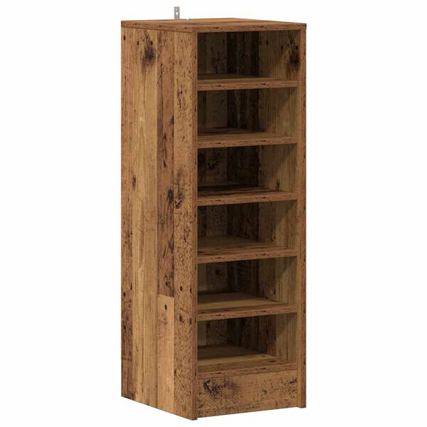 vidaXL Schoenenkast 32x35x92 cm bewerkt hout oud houtkleurig