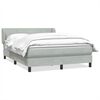 vidaXL Boxspring met matras fluweel lichtgrijs 160x220 cm