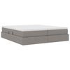 vidaXL Opbergbed met matras met matras Taupe 200 x 200 cm Polyester