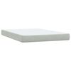 vidaXL Boxspring met matras fluweel lichtgrijs 140x210 cm