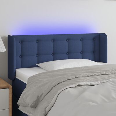 vidaXL Hoofdbord LED 103x16x78/88 cm stof blauw