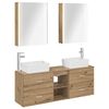 vidaXL Badkamermeubelset 5 st Artisanaal eiken Bewerkt hout en glas