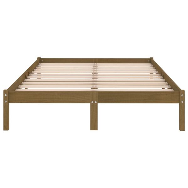 vidaXL Bedframe massief grenenhout honingbruin 200x200 cm