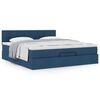 vidaXL Ottoman bed met matras 160x200cm stof blauw