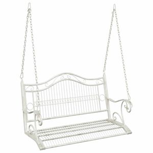 vidaXL Schommelbank Staal 115 x 61 x 63 cm Antiek wit