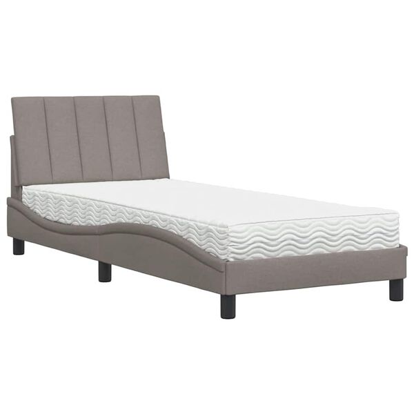 vidaXL Bed met matras "Hanko" stof taupe 80x200 cm
