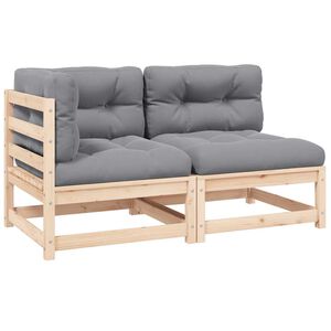 vidaXL 2-delige Loungeset met kussens massief grenenhout