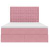 vidaXL Opslag bed met matras met matras Roze 140 x 200 cm Fluweel