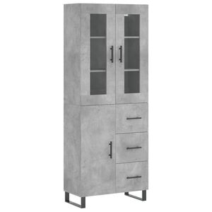 vidaXL Hoge kast 69,5x34x180 cm bewerkt hout betongrijs