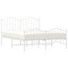 vidaXL Bedframe met hoofd- en voeteneinde metaal wit 150x200 cm