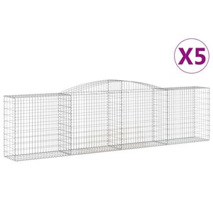 vidaXL Schanskorven 5 st gewelfd 400x50x100/120 cm ijzer