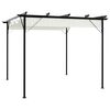 vidaXL Pergola met uitschuifbaar dak 3x3 m staal crémewit