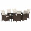 vidaXL Tuin eettafelset 7 st Bruin poly rattan
