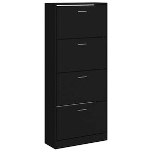 vidaXL Schoenenkast 63x24x147 cm bewerkt hout Zwart