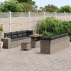 vidaXL Tuin Sofa Set met kussen met opslag met kussen 11 pcs Grijs