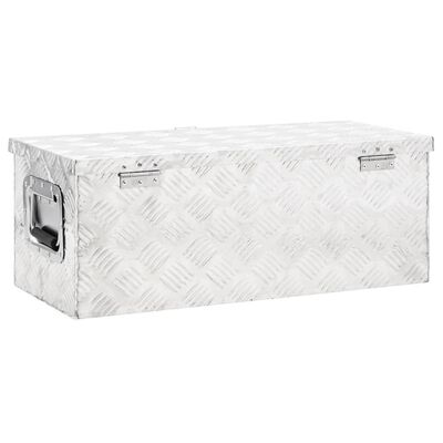 vidaXL Opbergbox 70x31x27 cm aluminium zilverkleurig