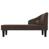 vidaXL Chaise longue met bolster stof donkerbruin