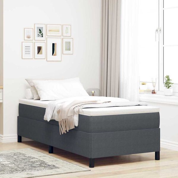 vidaXL Boxspringbed Donkergrijs 90 x 190 cm Fluweel