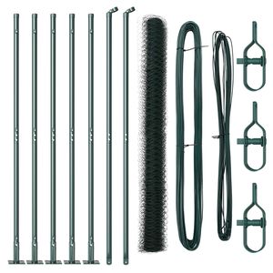 vidaXL Gelast Draadhek met Betonnen Basis 10 x 1,6 m (B x H)