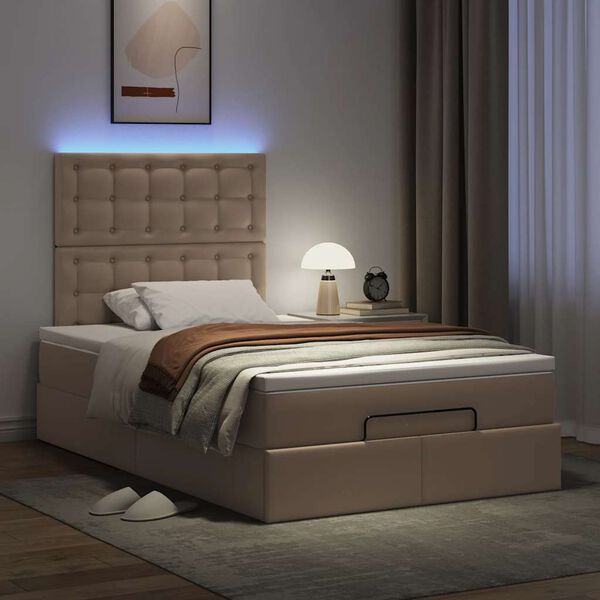 vidaXL Ottoman bed met matras en LED's 120x190 cm kunstleer
