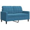 vidaXL 3-delige Loungeset met kussens fluweel blauw