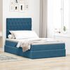 vidaXL Opbergbed met LED met matras Blauw 120 x 190 cm Fluweel