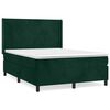 vidaXL Boxspring met matras fluweel donkergroen 140x200 cm