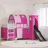 vidaXL Loftbed voor Kids Wit en Roze 79,5 x 200 cm Metaal