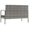 vidaXL 8-delige Loungeset met kussens poly rattan grijs