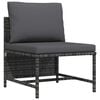 vidaXL Middenbank sectioneel met kussens poly rattan grijs