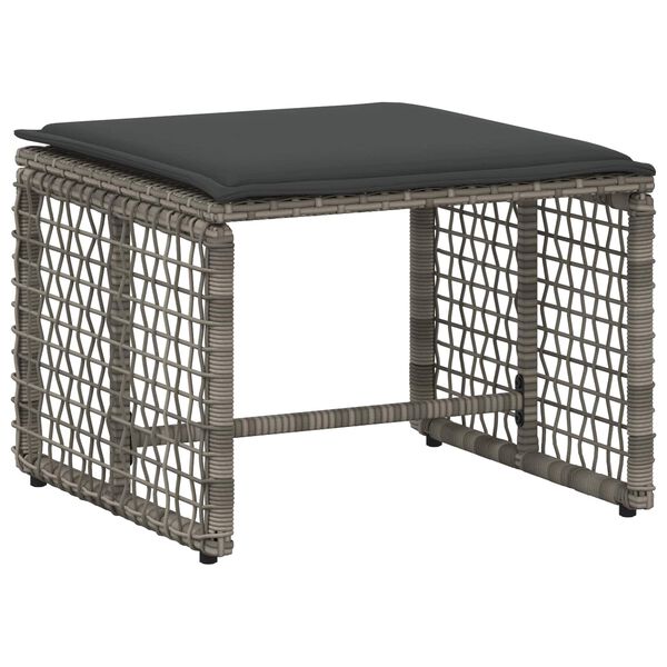 vidaXL Buitenmeubelset met kussen 5 pcs Grijs