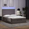 vidaXL Ottoman bed met matras en LED's 140x200cm kunstleer grijs