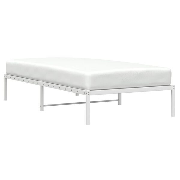 vidaXL Bedframe metaal wit 100x190 cm
