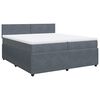 vidaXL Boxspring met matras fluweel donkergrijs 200x200 cm