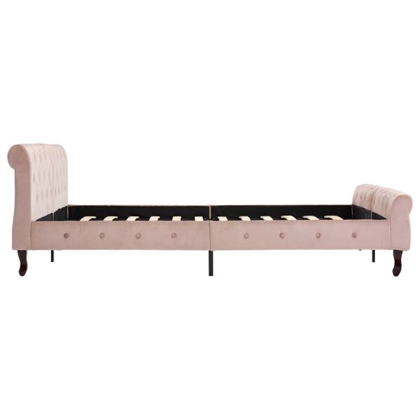 vidaXL Bedframe fluweel roze 160x200 cm