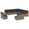 vidaXL 13-delige Loungeset met kussens poly rattan grijs