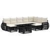 vidaXL Tuinbankenset 10 st Zwart en Cream Wit poly rattan