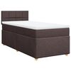 vidaXL Boxspring met matras stof donkerbruin 100x200 cm