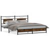 vidaXL Bedframe zonder matras metaal gerookt eikenkleurig 183x213 cm