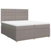 vidaXL Boxspring met matras stof taupe 200x200 cm