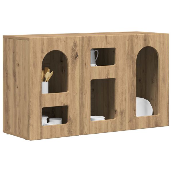 vidaXL Dressoir Artisan Eiken 100 x 35 x 59 cm Bewerkt hout