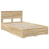 vidaXL Bedframe met hoofdeinde Sonoma Eiken 120 x 200 cm Bewerkt hout