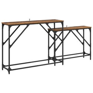 vidaXL Wandtafel 2 st Oud Hout 100 x 28 x 75 cm Bewerkt hout